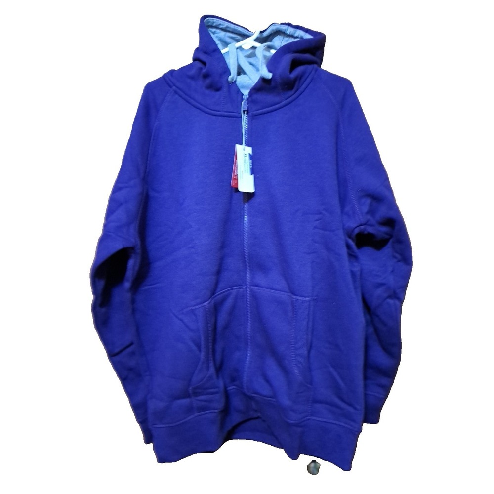 NWT Antigua Men's Purple Full Zip Long Sleeve Hooded Sweatshirt Jacket XL
